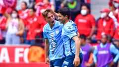 Paulino de la Fuente celebra un gol con Pachuca.