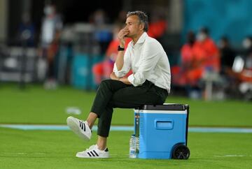 Luis Enrique, en la nevera azul.