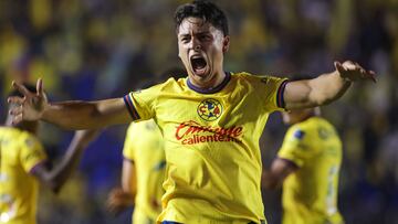 Ramon Juarez celebrates his goal 1-0 of America during the 7th round match between America vs Guadalajara as part of the Liga BBVA MX, Torneo Apertura 2024 at Ciudad de los Deportes Stadium on September 14, 2024 in Mexico City, Mexico.