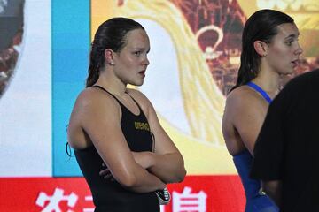 Anastasia Gorbenko asiste al abucheo en el Aspire Dome.