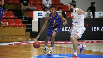 Stan Okoye, durante el partido entre el Promitheas Patras y el Herbalife Gran Canaria de la Eurocup.