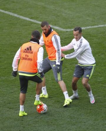 Cristiano Ronaldo, Benzema y Lucas Vázquez.