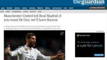 El United al Madrid: "Si quieres a De Gea, tendremos a Ramos"