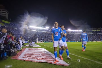  Gabriel Fernandez and Alexis Gutierrez celebrates goal 3-0 of Cruz Azul during the Quarter final second leg match between Cruz Azul and Tijuana as part of the Liga BBVA MX, Torneo Apertura 2024 at Ciudad de los Deportes Stadium on November 30, 2024 in Mexico City, Mexico.