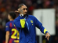 The Barcelona player was livid after his side was knocked out of the Champions League by Atlético Madrid.