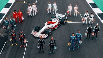 El F1 de 2022, con los pilotos. Silverstone, Gran Breta&ntilde;a, F1 2021. 