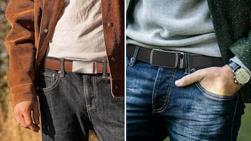 Cinturón de cuero con hebilla automática y sin agujeros para hombre de la marca Chaoren en Amazon