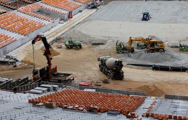 Obras en el estadio de La Cartuja. 