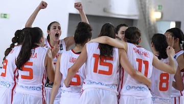Las jugadores de la Sub-20 celebran su victoria ante Lituania y su pase a los cuartos de final del Europeo de la categoría.