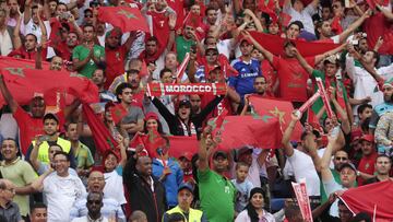 La afición de Marruecos, en la foto en el amistoso ante Estonia del 9 de junio, espera el Mundial.