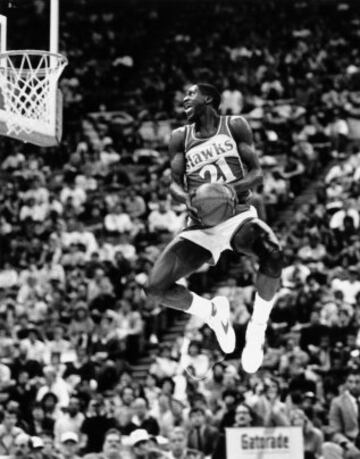 Dominique Wilkins con los e Atlanta Hawks en 1985.