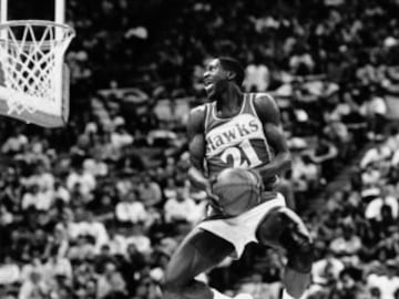 Dominique Wilkins con los e Atlanta Hawks en 1985.