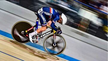 El pistard francés Nicolas Hamon, durante una competición en el velódromo.