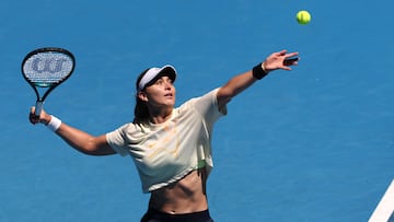 Paula Badosa en una sesión de entrenamiento en Melbourne.