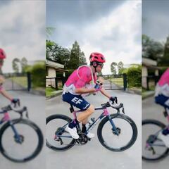 Rigoberto Urán lleva a su hija a "su primera salida a entrenar"