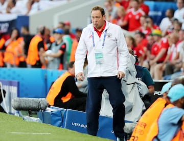 Russia's coach Leonid Slutsky