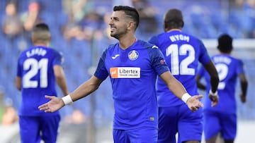 Ángel celebra su gol ante el Trabzonspor