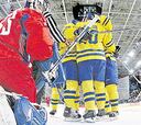 Suecia calienta a Finlandia ante la final de hockey hielo
