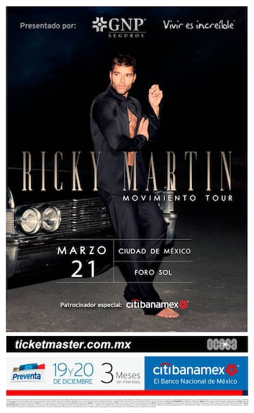 Ricky Martin anuncia gira en México para el 2020