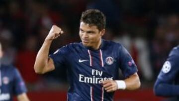 Thiago Silva, en un partido con el PSG.