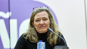 La delegada del Gobierno contra la Violencia de Género, Victoria Rosell, interviene durante la celebración de la 'Uni de otoño' en la Facultad de Ciencias Políticas de la Universidad Complutense de Madrid, a 5 de noviembre de 2022, en Madrid (España). Podemos celebra su 'Universidad de Otoño', uno de los principales foros ideológicos de la formación, en el que, a parte de desplegar foros de debate de militancia, aprovecha para presentar los candidatos para las elecciones autonómicas y municipales del año que viene, elegidos mediante primarias internas. La 'Universidad de otoño' reúne a los principales dirigentes de la organización e invita a miembros de otras formaciones y sociedad civil. La reivindicación de su identidad y el papel de Podemos dentro de la izquierda conservadora será una de las constantes en el evento.
05 NOVIEMBRE 2022;MADRID;PODEMOS;UNIVERSIDAD DE OTOÑO;UCM;FACULTAD CIENCIAS POLÍTICAS
A. Pérez Meca / Europa Press
05/11/2022