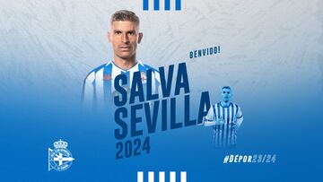 Salva Sevilla firma con el Deportivo por una temporada.