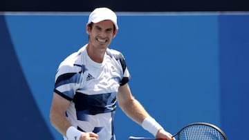 TOKYO, JAPAN - JULY 24: Andy Murray of Team Great Britain celebrates after a point during his Men&#039;s Doubles First Round match with Joe Salisbury of Team Great Britain against Nicolas Mahut of Team France and Pierre-Hugues Herbert of Team France on da