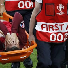 Cristiano tuvo que ser cambiado en el 23': se marchó llorando