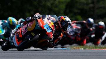 MotoGP - Czech Republic Grand Prix - Masaryk Circuit, Brno, Czech Republic - July 20, 2025 Red Bull KTM Ajo's Jose Antonio Rueda in action during the Moto3 race REUTERS/David W Cerny
