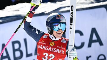 Lindsey Vonn, tras concluir su descenso en Sankt Anton (Austria).