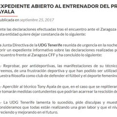 La Granadilla expedienta a su entrenador por sus comentarios sexistas hacia una árbitra