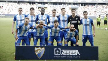 El once del Málaga ante el Córdoba.