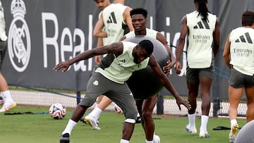 Rüdiger, durante la sesión de este domingo en Palm Beach (EEUU).