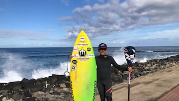 Pedro Veiga, rider de Paddle Surf, en Las Palmas durante el Gran Canaria Pro-AM 2023.