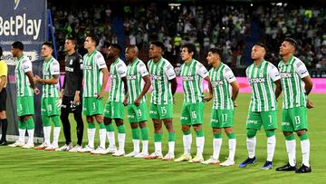 Jugadores de Atlético Nacional en un partido de Liga BetPlay