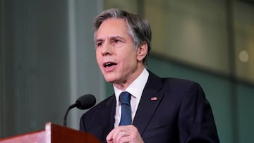 Secretary of State Antony Blinken speaks about infrastructure investment at the University of Maryland&#039;s A. James Clark School of Engineering in College Park, MD, U.S., August 9, 2021. 