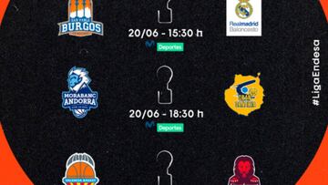 Fase Final ACB hoy, 20 de junio: partidos, horarios, TV y resultados