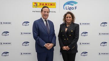 Beatriz Álvarez Mesa y Lluís Torrent, presidentes de la Liga F y Panini.