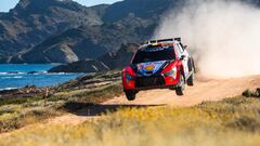 Thierry Neuville (BEL) and Martijn Wydaeghe (BEL) Of team HYUNDAI SHELL MOBIS WORLD RALLY TEAM perform during World Rally Championship Sardinia in Alghero, Italy on June 2, 2024 // Jaanus Ree / Red Bull Content Pool // SI202406020240 // Usage for editorial use only // 