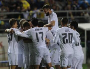 Alegría de Denis Cheryshev  después de anotar el gol 0-1 para el Real Madrid 