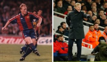 Koeman: Ajax y PSV precedieron al Barça en su carrera. Marcó el gol de la final en la primera Champions culé. Se retiró tras jugar dos años en el Feyenoord y se estrenó como segundo entrenador del Barça un año después. Vitesse, Ajax, Benfica, PSV, Valencia, AZ, Feyenoord... completa una amplia carrera como técnico que ahora apuntala convirtiendo al Southampton en uno de los grandes de Inglaterra.