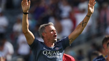 Luis Enrique en la victoria del PSG sobre el Real Madrid