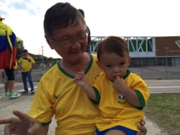 Los hinchas ya calientan el duelo Brasil - Colombia 