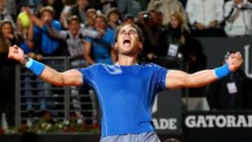Rafael Nadal celebra exultante su remontada ante Andy Murray.