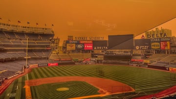 The scenes from Yankees stadium look like something from a movie after the Canadian wildfires left smoke and pollution throughout the state of New York.