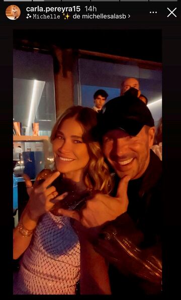 Carla Pereyra con Diego Simeone. 