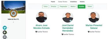 Álvaro Morales fue registrado como auxiliar en un equipo de tercera división