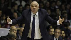 Pablo Laso durante el partido entre Real Madrid y Real Betis. 