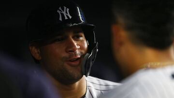 NEW YORK, NEW YORK - JUNE 01: Gary Sanchez #24 of the New York Yankees celebrates after hitting a two-run home run to center field against the Boston Red Sox at Yankee Stadium on June 01, 2019 in New York City.   Mike Stobe/Getty Images/AFP
 == FOR NEWSPA