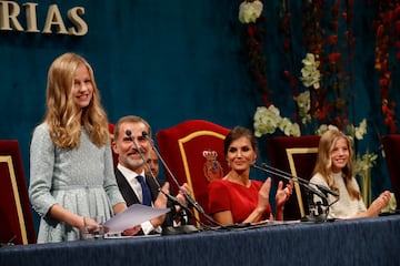 La familia real durante los Premios Princesa de Asturias, el 18 de octubre de 2019, en Oviedo (España). 